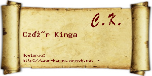 Czár Kinga névjegykártya